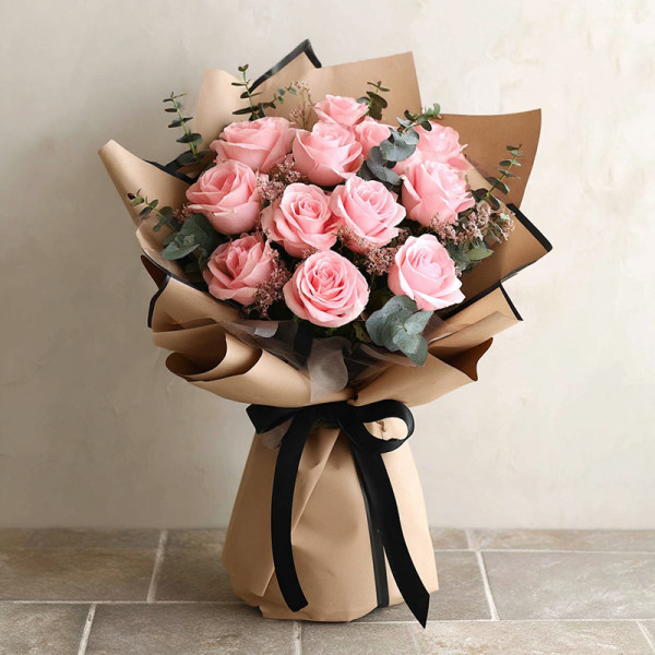 A Love Poem of Pink Roses and Forest Greens